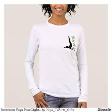 Inversion Yoga Pose Light T Shirt Zazzle Com In 2020 Long Sleeve Shirt Designs Yoga Tee Shirt