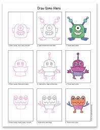 Draw three curves at the gap, as shown above. How To Draw Aliens Art Projects For Kids