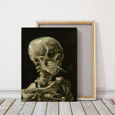 Personal translation of vincent van gogh's oil painting skull of skeleton with burning cigarette to ink. Pin On Abstract Art