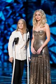 Yes does jennifer lawrence drink alcohol? Laurie Brookins On Twitter Did We Know That Jennifer Lawrence Is So Tall And Or Jodie Foster Is Not So Tall Foster S Tuxedo Look Is By Ralph Lauren Btw While Jlaw S Gold Embroidered