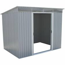 Duramax Building Products Pent Roof 8 Ft X 6 Ft Light Gray Metal Shed With Skylight Steel Storage Sheds Metal Storage Sheds Shed Storage