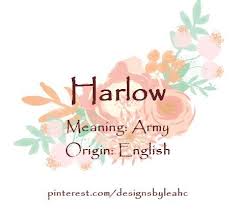 Baby Girl Name Harlow Meaning Army Origin English Nickname Harlie Www Pinterest Baby Girl Names Baby Girl Names Elegant Girl Names With Meaning