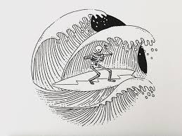 Satanic Surfer Surfer Art Surfboard Art Surf Drawing