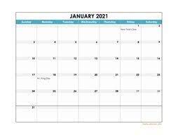 Intitulés de mois, les samedis, les. 2021 Excel Calendar Free Download Excel Calendar Templates