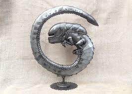 Art Metal Sculpture Steampunk Monster Figurine Steampunk Etsy Recycled Metal Art Metal Art Welded Modern Art Sculpture