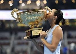 Caroline Garcia Of France Kisses The Winners Trophy After Winning The Garcia Caroline Photo