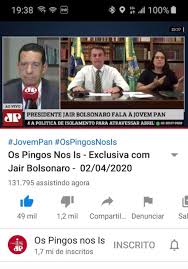 Após o youtube decidir suspender o canal do programa os pingos nos is, da jovem pan, a plataforma resolveu liberar a transmissão. Exclusivo Jovem Pan News Registra Forte Audiencia Digital Com Entrevista De Bolsonaro E Confirma Chegada Ao Fm De Campinas Radio News Tudoradio Com
