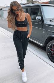 Tied Together Sweatpants Black Cute Sweatpants Outfit Athletic Outfits Cute Comfy Outfits