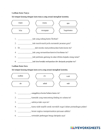 Latihan kata kerja tahun 3. Latihan Kata Tanya Dan Kata Seru Worksheet