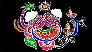 It is a form of painting that is drawn using rice flour or white rock. Pongal Kolam 2020 With Dots Pongal Rangoli Design
