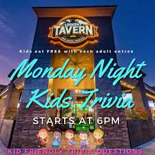 Read on for some hilarious trivia questions that will make your brain and your funny bone work overtime. Lookout Tavern Kids Trivia On Monday 6pm Every Monday Night At 6pm Our Popular Trivia Host John Carr Holds A Trivia Game Perfect For The Family With Younger Kids The