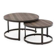 Coral Coast Chisholm Round Outdoor Nesting Tables Set Of 2 Hayneedle Nesting Tables Conversation Set Patio Nesting Coffee Tables