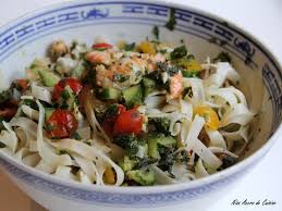 Recette De Salade De Nouilles Aux Crevettes Et Herbes Fraiches Recette Salade De Nouilles Nouilles Aux Crevettes Cuisine Asiatique