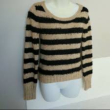 Black And White Striped Sweater Women S Fang Women S S Fuzzy Striped Sweater Black Tan Fashion Clothing Shoes Accessories Womensclothing Cashmere Sweater Women Contrast Pullover Black Sweaters