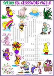 Our free printable crossword puzzles add fun & excitement to the classroom or the dinner table. Spring Esl Vocabulary Worksheets