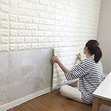 Peel And Stick 3d Wall Panels For Interior Wall Decor White Brick 1ft X 0 5ft Home And Kitchen What A Cute White Brick Wallpaper White Paneling Wall Panels