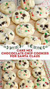 Cake Mix Chocolate Chip Santa Cookies Recipe Santa Cookie Recipe Christmas Cookies Easy Delicious Christmas Cookies