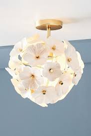 Limited time sale easy return. June Capiz Floral Flush Mount Anthropologie