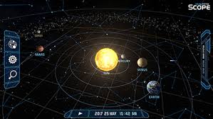 solar system scope online model of solar system and night sky