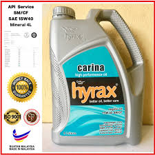 Pakar menyarankan supaya menukar minyak enjin pada setiap 5,000km atau tiga bulan sekali, yang masa satu tiba dulu. Minyak Hitam Kereta Mineral 4l 15w40 Minyak Enjin Hyrax Oil Carina Mineral Oils Base 4 Liter Hyrax Engine Oil Shopee Malaysia