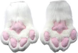 Amazon.com: White Fursuit Puffy Paws Handmade Fur Hand Paws Fluffy Paw  Gloves Furry Partial : Clothing, Shoes & Jewelry