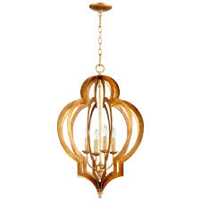 Cyan Design Vertigo 4 Light Mid Century Modern Chandelier In Gold Leaf