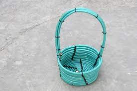 Identify where this outdoor basket will be helpful. 3 Ways To Make A Basket From A Garden Hose Wikihow