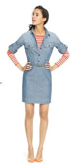 J Crew Loving The Idea Of A Shirt Under A Denim Dress Shirt Cute Chambray Dress Outfit Short Dresses Casual Denim Dress Summer