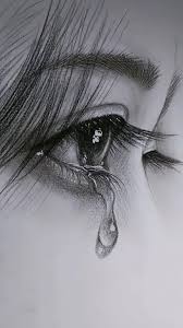 Crying eye drawing 2 framed art print. Never Let Her Cry Video Drawings Pencil Drawings Art Drawings Beautiful