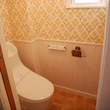 web内覧会 vol6 3fトイレ 365days オレンジ色の壁紙 トイレ トイレ コーディネート