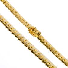 Gold plated mens cz miami cuban link chain. Men S 14k Gold Plated Cuban Link Chain Necklace Box Clasp Safety Lock