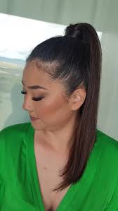 Pony tail em cabelo longo e liso, Make-up: @karenarakaki_makeup