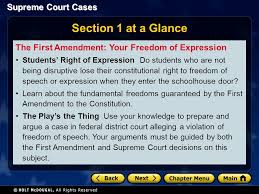 What if video games didn't have any first amendment protections? Supreme Court Cases Section 1 The First Amendment Your Freedom Of Expressionthe First Amendment Your Freedom Of Expression Section 2 The Fourth Amendment Ppt Download