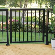 Black Aluminum Deck Railing Home Depot Peak Aluminum Railing 3 5 6 Ft X 3 1 3 Ft Black Aluminum Single Walk Through Picket Gate 50161 The Home Depot Metal Garden Gates Patio Gates Yard Gate