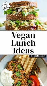 15 Easy Vegan Lunch Ideas A Couple Cooks Recipe Easy Vegan Lunch Vegan Lunch Vegan Lunches