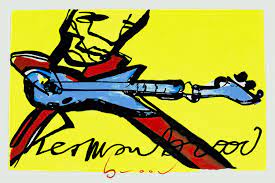 2000 cheeta cyglee gesigneerd en certificaat. Schilderij Schilderij Herman Brood Guitarman Te Koop Betaalbarekunst Nl