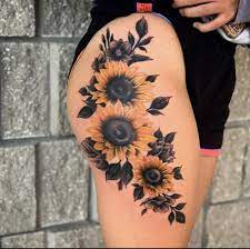 Sunflower Tattoo In 2020 Body Tattoos Hip Tattoos Women Body Tattoo Design