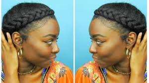 Goddess braids on natural hair can be done in a lot of ways. Natural Hair Protective Style Halo Goddess Braid Youtube