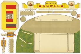 Garage Shell 1933 Paper Toys Paper Model Car Vintage Paper Dolls