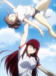 chiffon fairchild, ingrid bernstein, freezing (series), absurdres, highres,  2girls, brown hair, closed eyes, long hair, multiple girls, red hair,  shorts, smile - Image View - | Gelbooru - Free Anime and Hentai Gallery