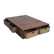 Our popular stratton bed with baskets has a compact profile and generous storage options, making it ideal for small spaces. 34 Off Pottery Barn Pottery Barn Stratton Storage Queen Platform Bed With Baskets Beds