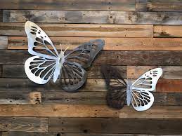 Butterfly Metal Wall Art Set Of 2 Metal Butterfly Wall Art Metal Wall Art Metal Tree Wall Art