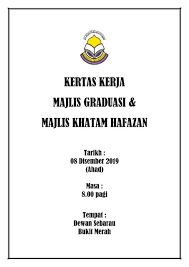 Majlis dengan segala hormat mempersilakan. Pp Majlis Graduasi