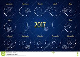 Vector Astrological Spiral Calendar For 2017 Moon Phase