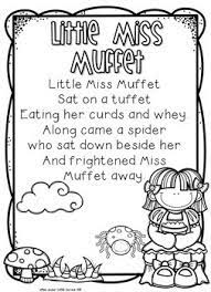 First, call out the words for each card and have the children hold up each card (this familiarizes them with the cards). Little Miss Muffet Nursery Rhyme Pack Great For Distance Learning