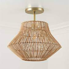 Each rod ends in two lights (60w bulbs sold separately), giving this flush mount a total of eight lights. Rattan Ceiling Light Reviews Crate And Barrel Canada