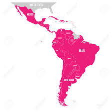 Political Map Of Latin America Latin American States Pink Highlighted Royalty Free Cliparts Vectors And Stock Illustration Image 103588838
