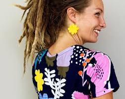 Doops X Each to Own Yellow Daisy Hoop Flower Earrings Laser Cut Acrylic  Australian Designers