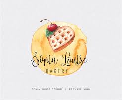 Premade Logo Design Cake Logo Bakery Logo Food Logo Handmade Logo Orange Watercolor Strawberry Handmade Logo Fruit Logo Design Premade Logo Design