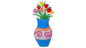 How To Draw Flower Vase Step By Step Easily Simple With Colour Flower Drawing Flower Vase Drawing Drawings Lets draw a flower vase this tutorial is for kids and all ages people who like and interest in drawing, shading and painting. how to draw flower vase step by step